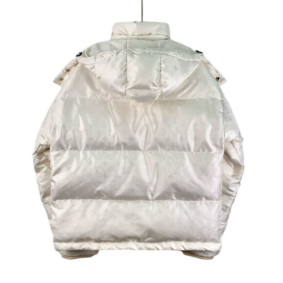 Louis Vuitton Womens White Monogram Down Puffer Jacket Size 34 XXS Made In Italy - Picture 8 of 8